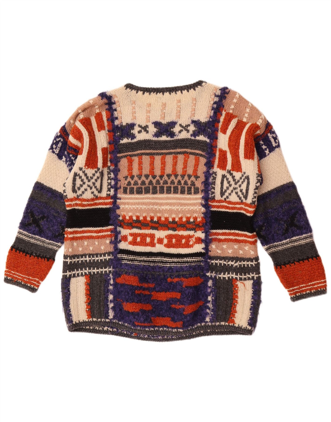 Pulover pentru femei Studio MB cu gâtul turnat UK 14 mare, retro, multicolor
