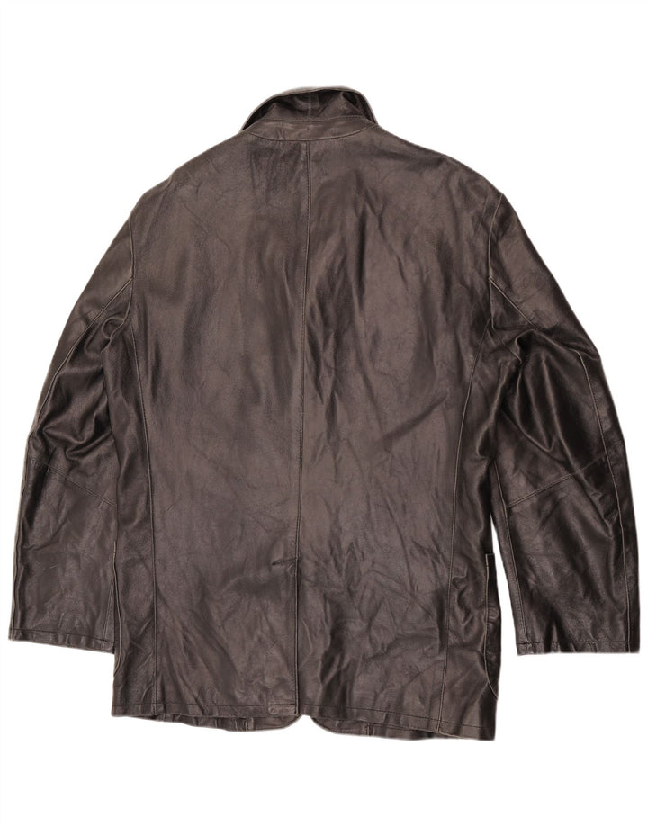 Jachetă de piele vintage pentru femei UK 18 XL din piele neagră
