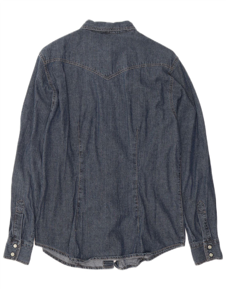 Cămașă de blugi pentru femei BENETTON UK 14 Medium bleumarin Bumbac