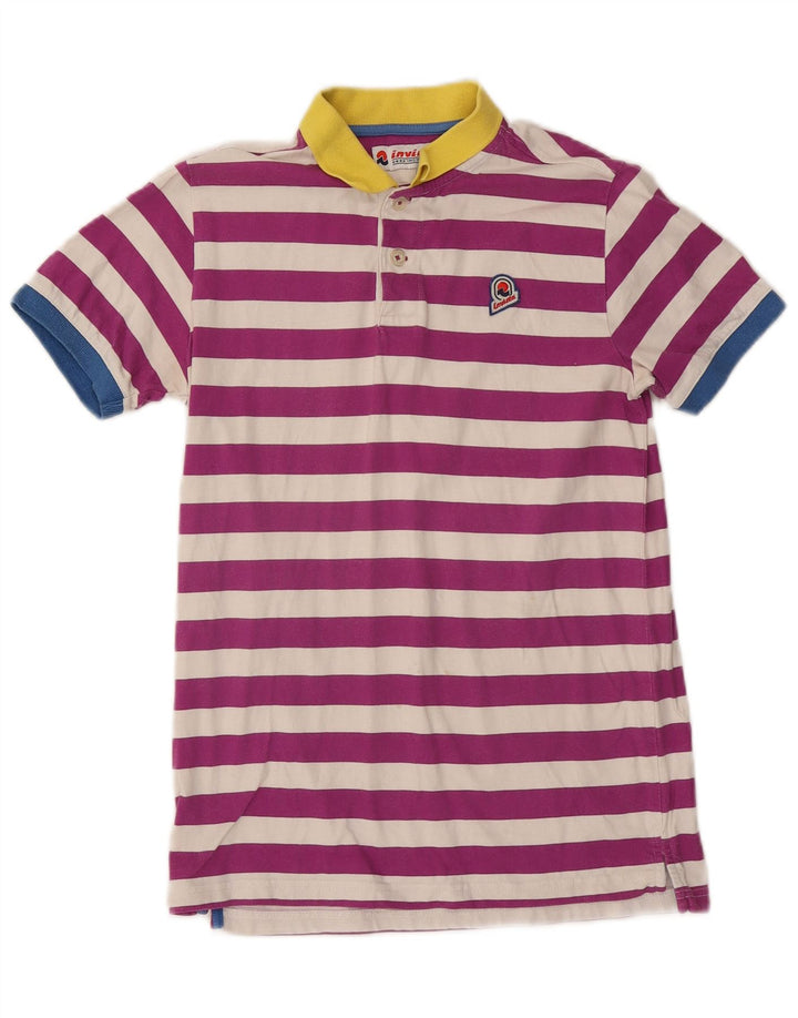 Tricou polo Invicta pentru bărbați, cu dungi violet mici