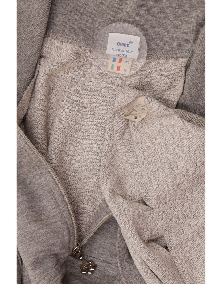 Pulover pentru bărbați Arena, cu grafic, cu fermoar, cu gât, gri mediu