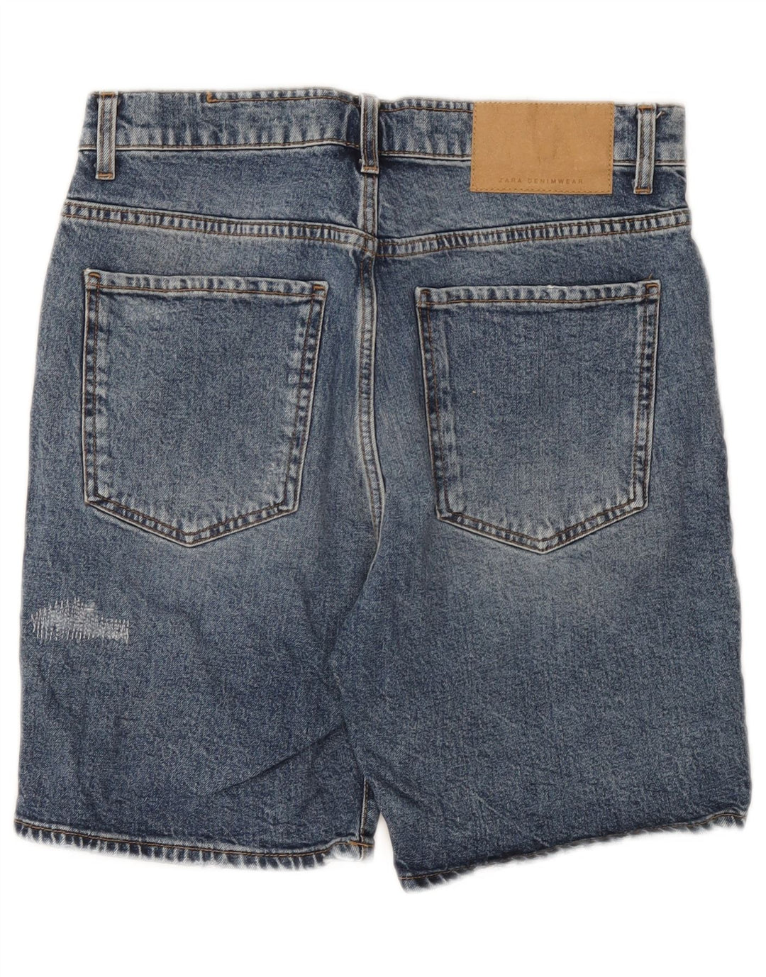 Pantaloni scurți din denim învechit pentru bărbați Zara EU 40 Medium W31 Bumbac albastru