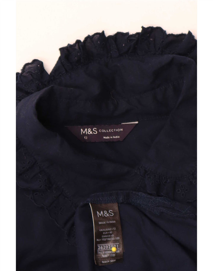 Bluză cămașă pentru femei Marks & Spencer UK 12 Medium bleumarin Bumbac