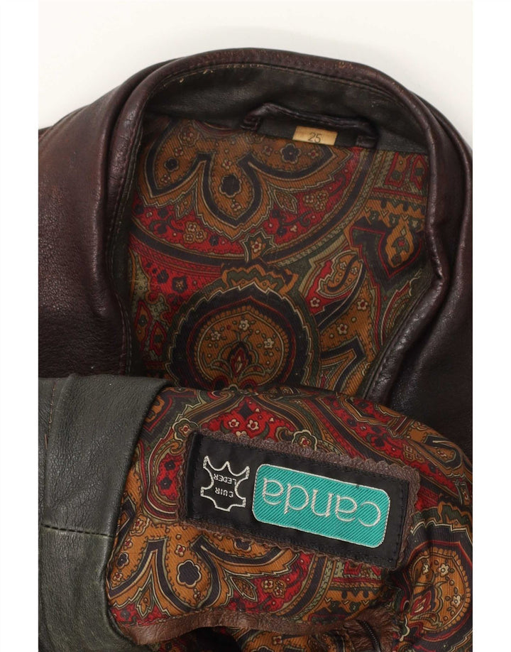 Jachetă Bomber din piele pentru bărbați Canda UK 42 XL maro