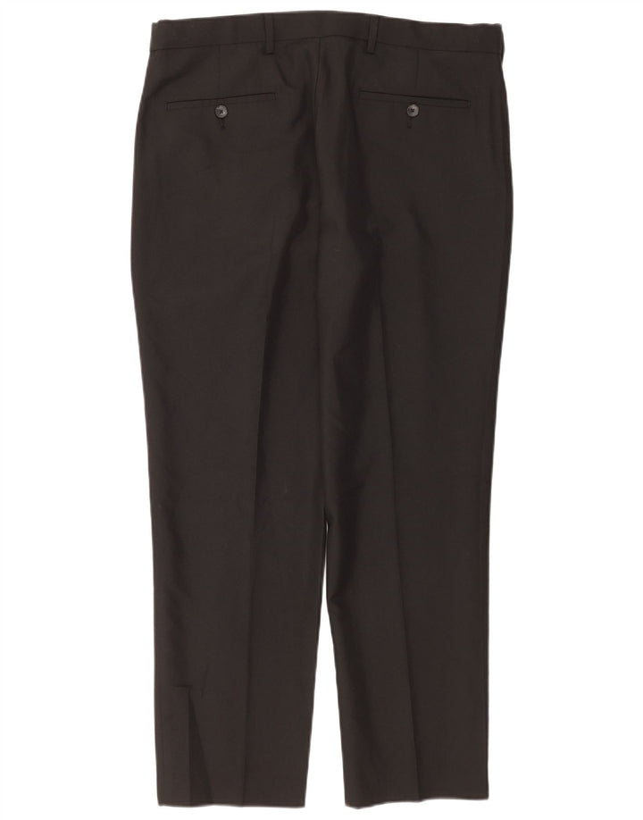 Pantaloni chino pentru bărbați Marks & Spencer, cu ajustare normală, L36 L29, poliester negru