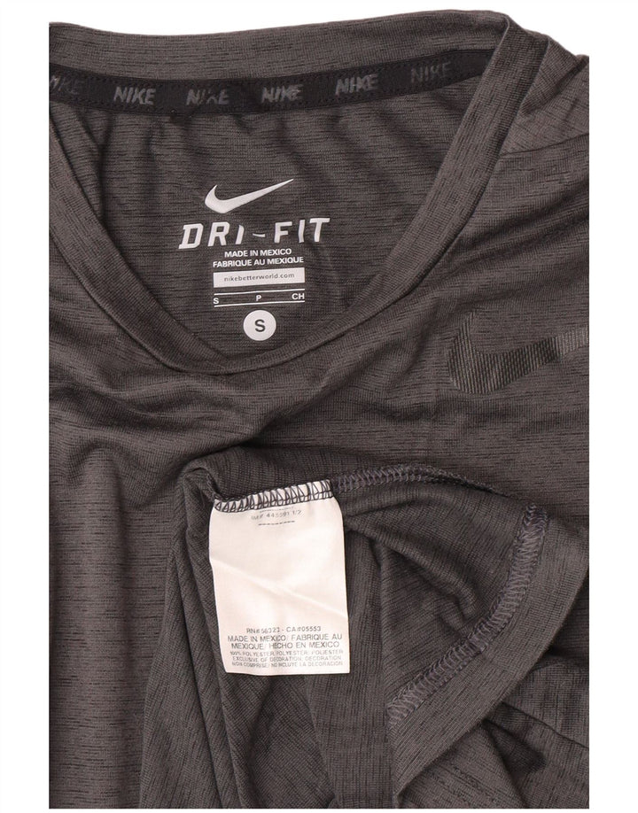 Tricou Nike Dri Fit pentru bărbați Top mic, gri, poliester cu pături