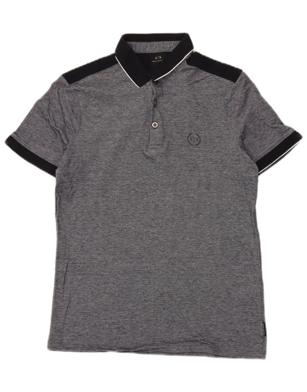 ARMANI EXCHANGE Cămașă polo pentru bărbați, bumbac color bloc, gri mic
