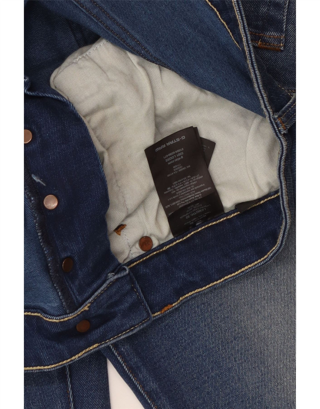 G-STAR Blugi 3301 drepte pentru bărbați W35 L32 Bumbac albastru