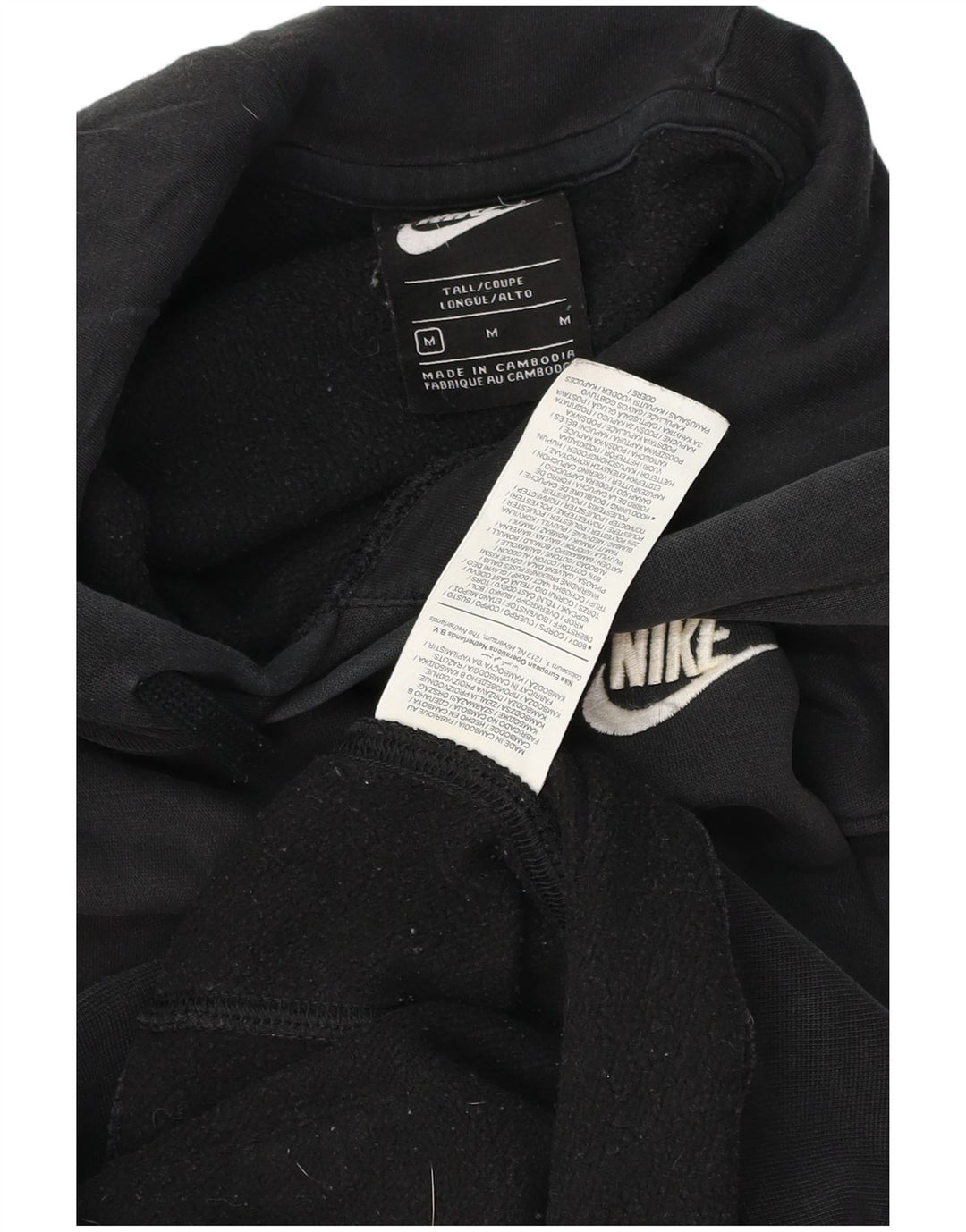 Pulover Nike Tall pentru bărbați, bumbac mediu negru
