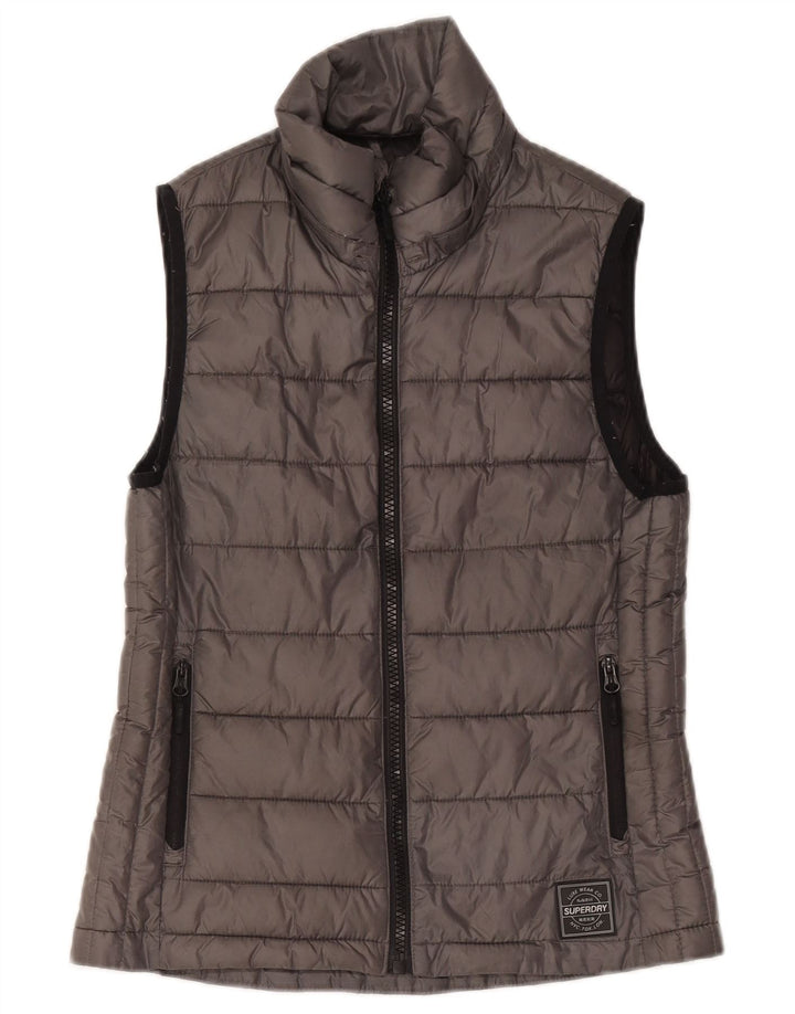 Gilet căptușit pentru femei Superdry UK 10 Small Gri Poliester