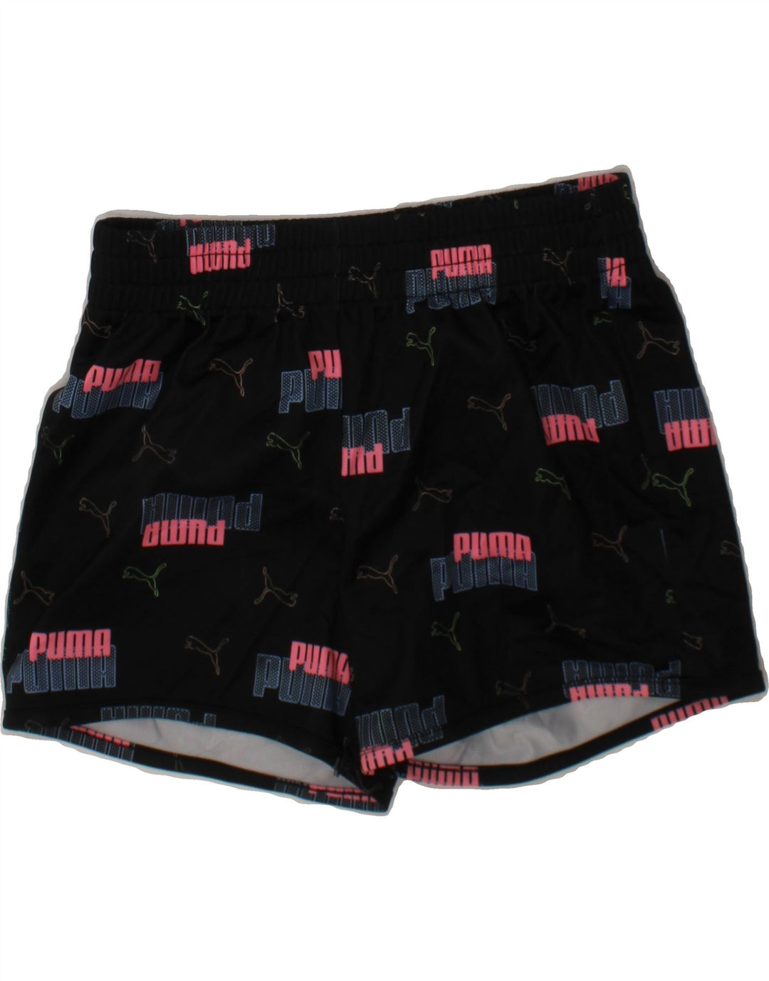 PUMA Girls Graphic Sport Shorts 6-7 Years Small Black Polyester Vintage Puma and Second-Hand Puma from Messina Hembry 