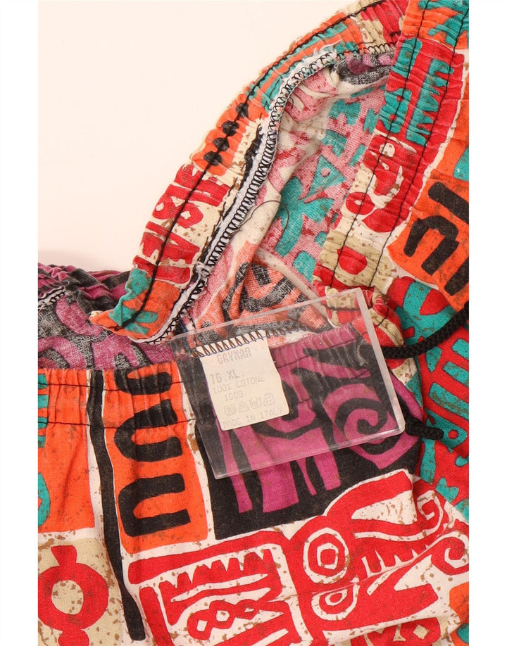 Pantaloni scurți vintage pentru bărbați XL W38 bumbac patchwork multicolor