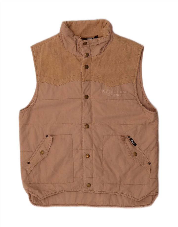 Gilet Captusit Fila pentru Barbati UK 38 Medium Beige Bumbac