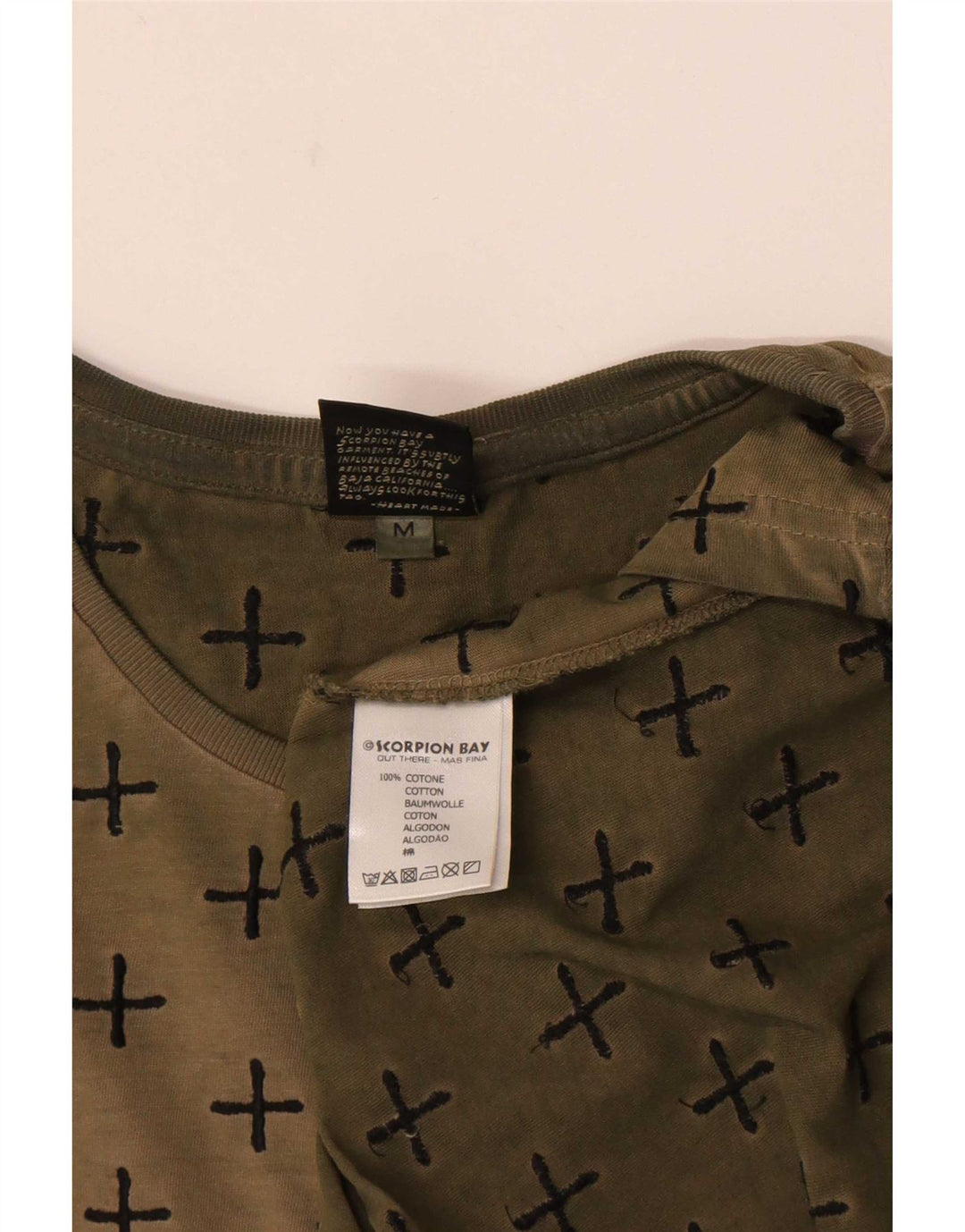 Tricou cu model abstract Scorpion Bay pentru bărbați Top din bumbac kaki mediu