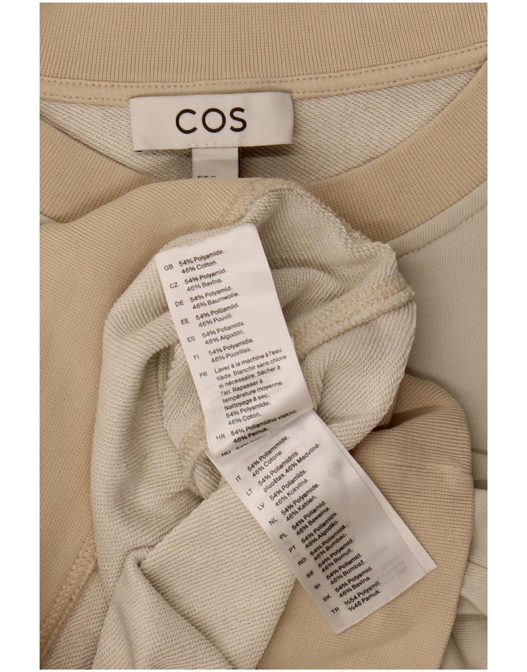 Pulover Cos pentru femei UK 14 Medium Bej Poliamidă