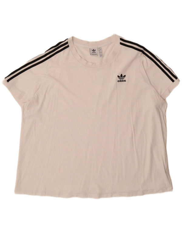 ADIDAS Womens T-Shirt Top UK 32/34 4XL White Cotton
