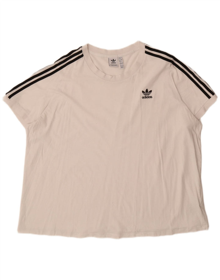 ADIDAS Tricou Femei Top UK 32/34 4XL Bumbac Alb