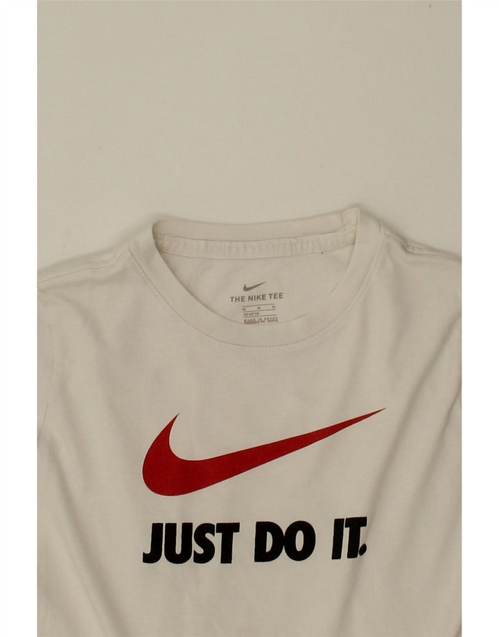 NIKE Boys Graphic T-Shirt Top 10-11 Years Medium White Cotton Vintage Nike and Second-Hand Nike from Messina Hembry 