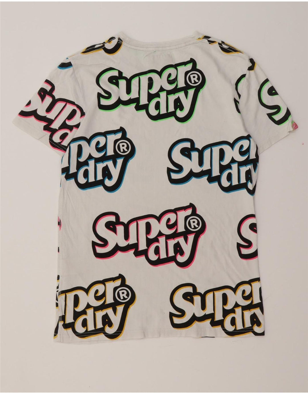 SUPERDRY Mens Graphic T-Shirt Top Medium White Cotton