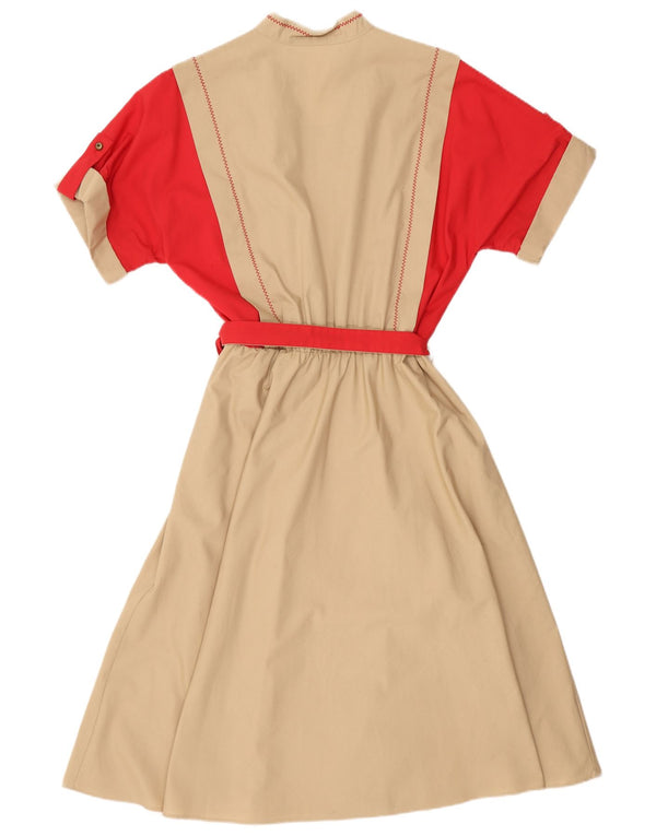 Rochie maxi pentru femei VINTAGE UK 16 mare, bej, bloc de culoare