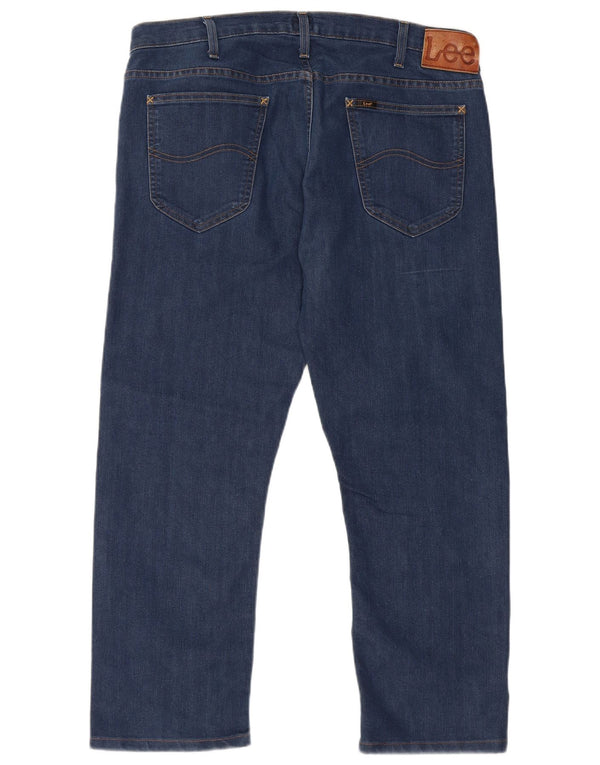 Blugi tăiați drept Daren Zip Fly pentru femei Lee W36 L26 Bumbac albastru