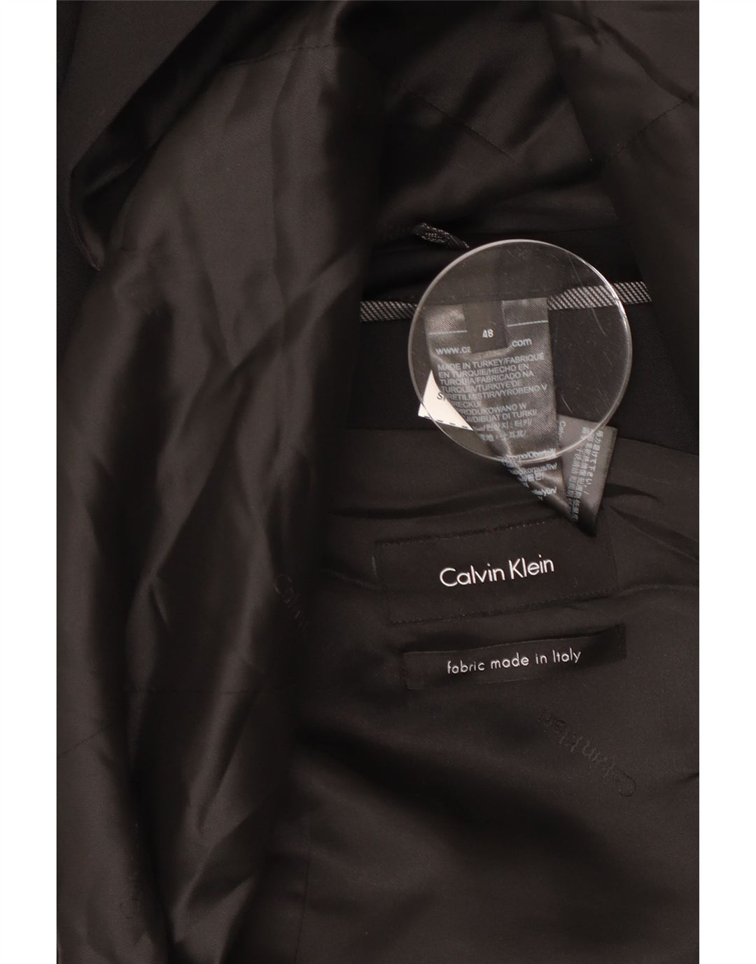 CALVIN KLEIN Jachetă pentru bărbați cu 2 nasturi IT 48 Lână neagră medie