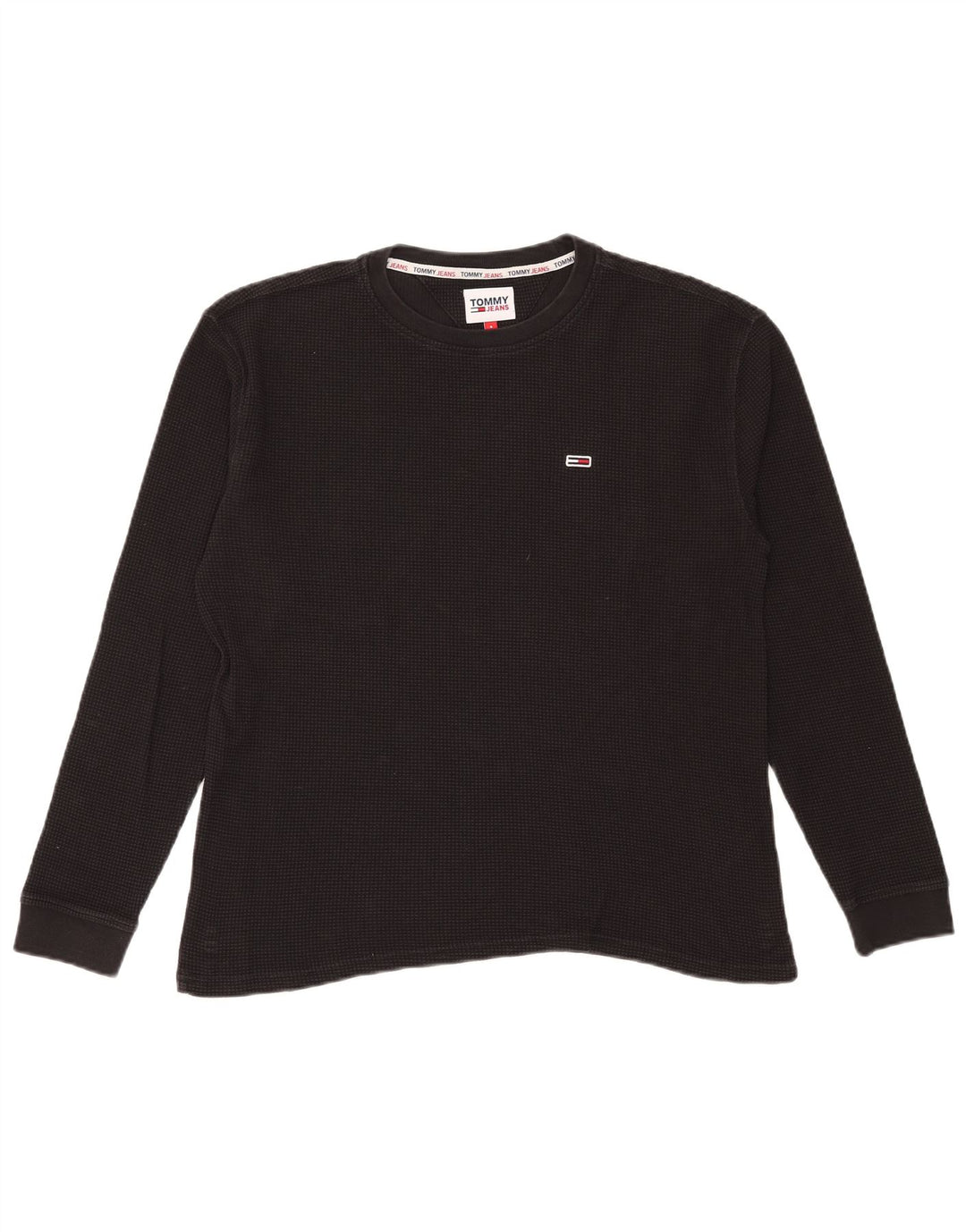 Top pentru bărbați Tommy Hilfiger cu mânecă lungă, mic, negru, bumbac