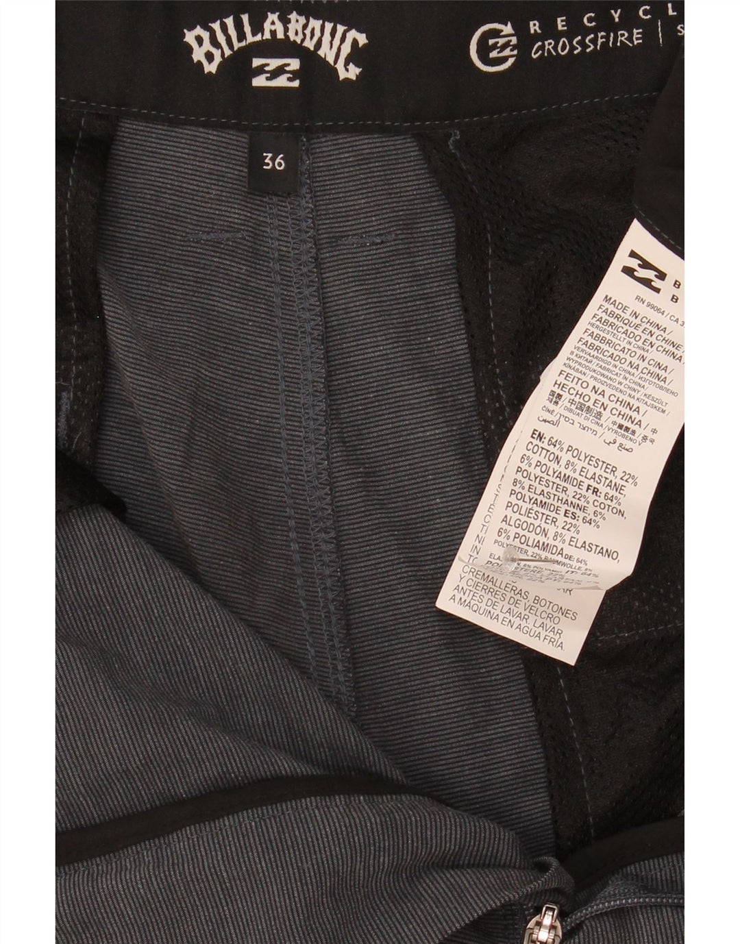 Pantaloni scurți chino pentru bărbați Billabong W36, mari, gri poliester