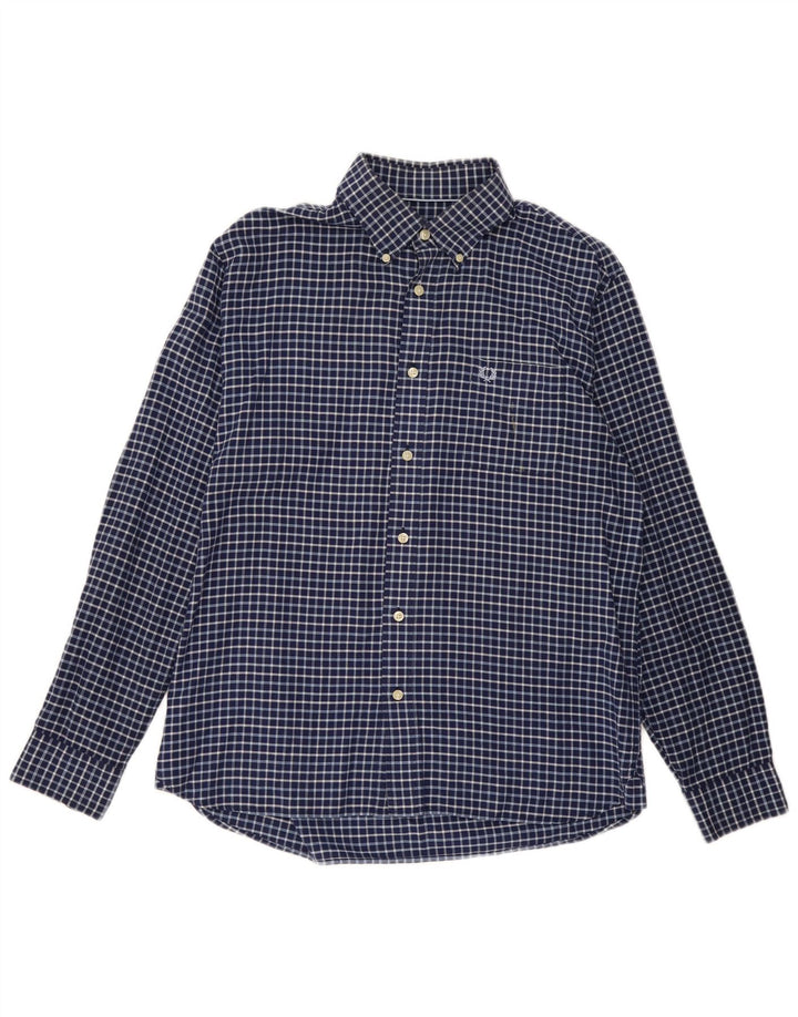 Cămașă pentru bărbați FRED PERRY, mare din bumbac cu carouri bleumarin
