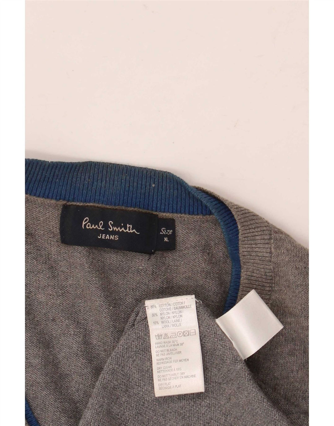 Pulover cu decolteu în V Paul Smith pentru bărbați, bumbac gri XL