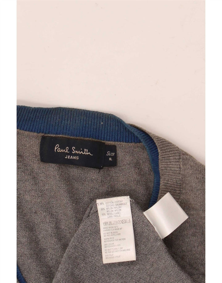 Pulover cu decolteu în V Paul Smith pentru bărbați, bumbac gri XL