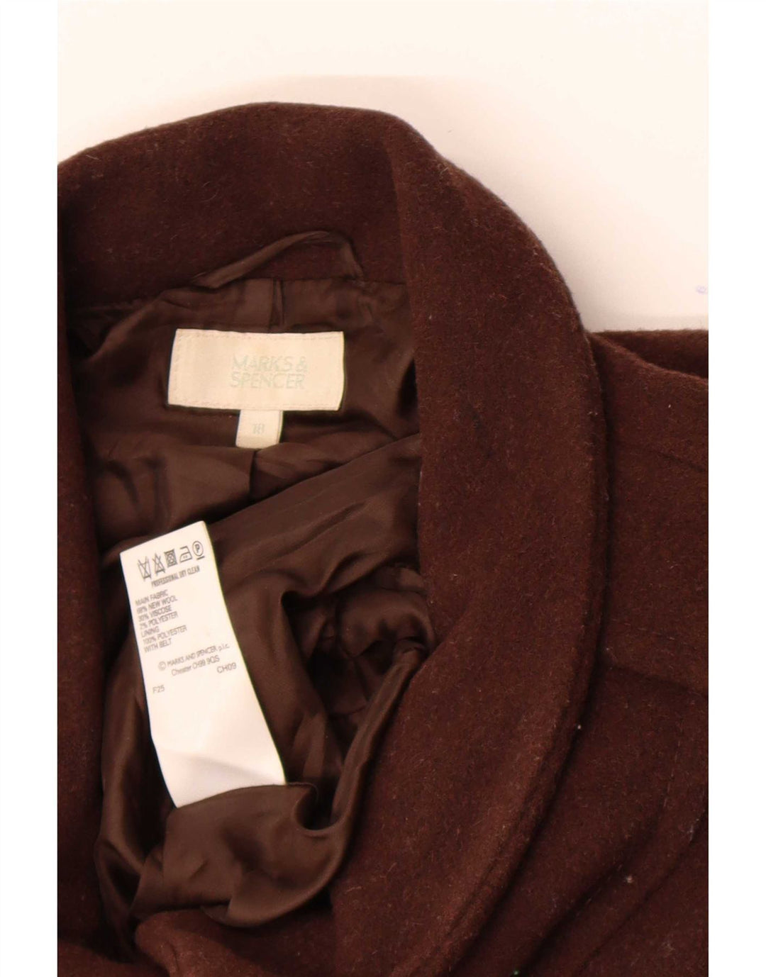 Palton pentru femei Marks & Spencer UK 18 XL maro lână nouă