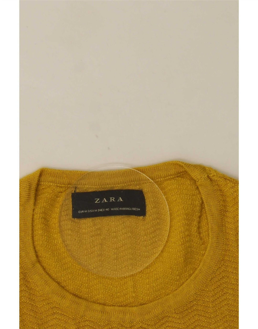 Pulover pentru bărbați Zara, cu gât roșu, galben mediu