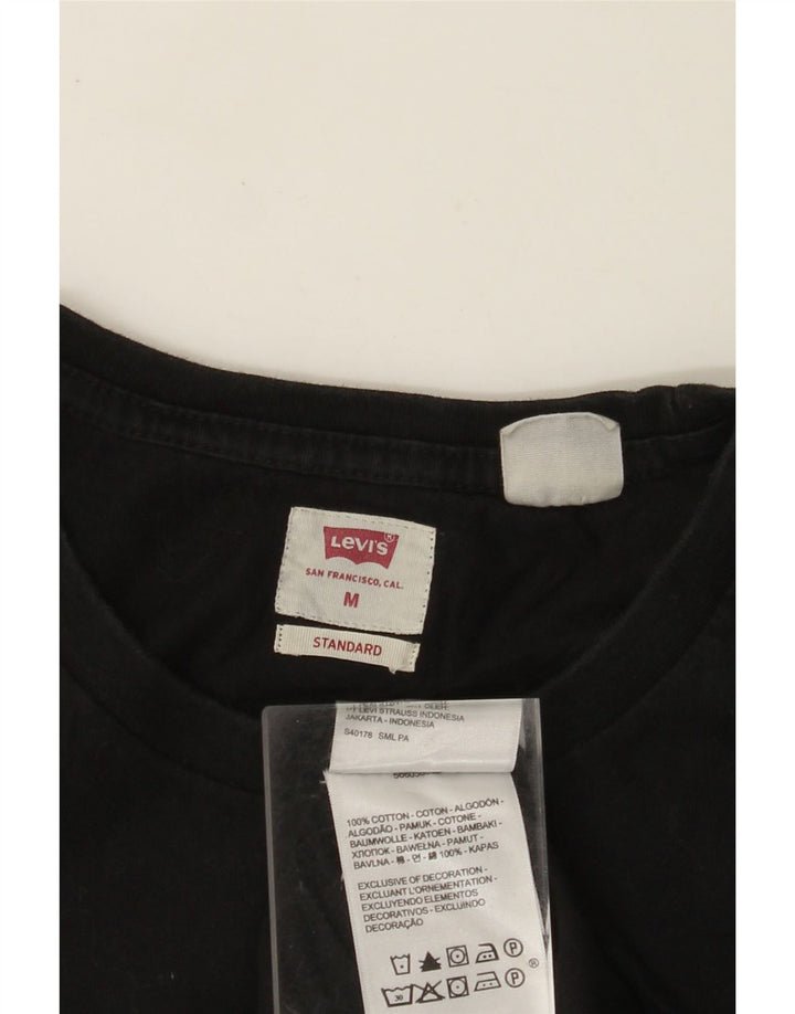 Tricou LEVI'S pentru bărbați, cu ajustare standard, top mediu din bumbac negru