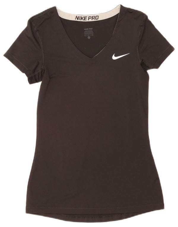 Nike Womens Dri Fit T-Shirt Top UK 8 Small Black
