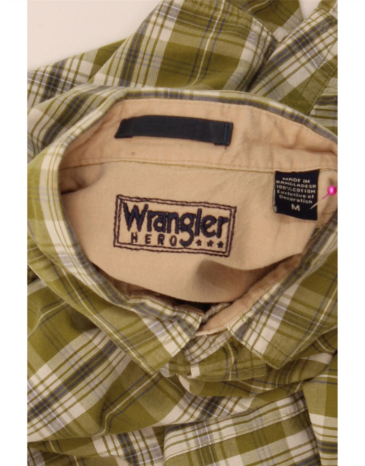 Cămașă pentru bărbați Wrangler cu mânecă scurtă, bumbac verde mediu cu carouri