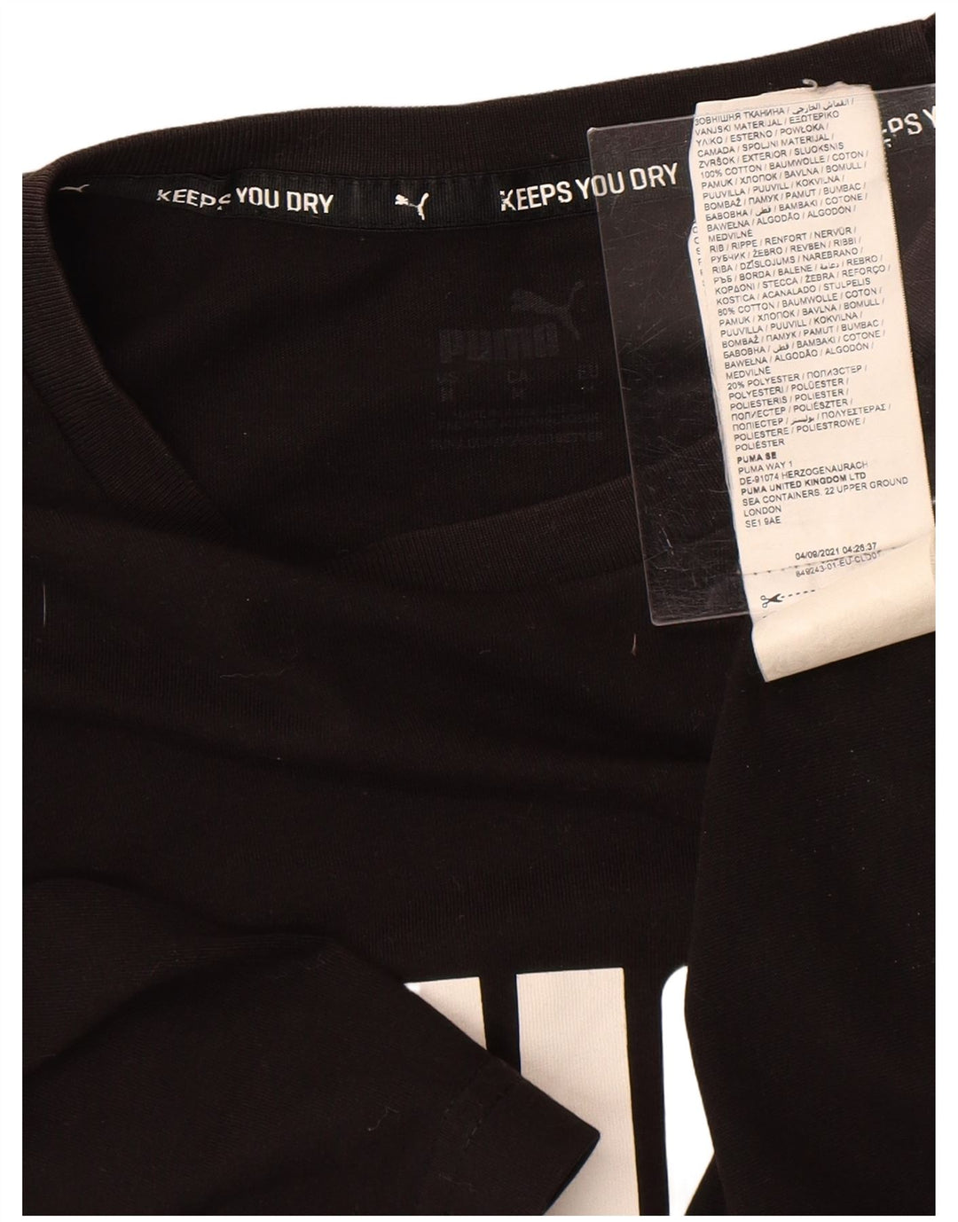 Tricou grafic PUMA pentru bărbați Top mediu din bumbac negru