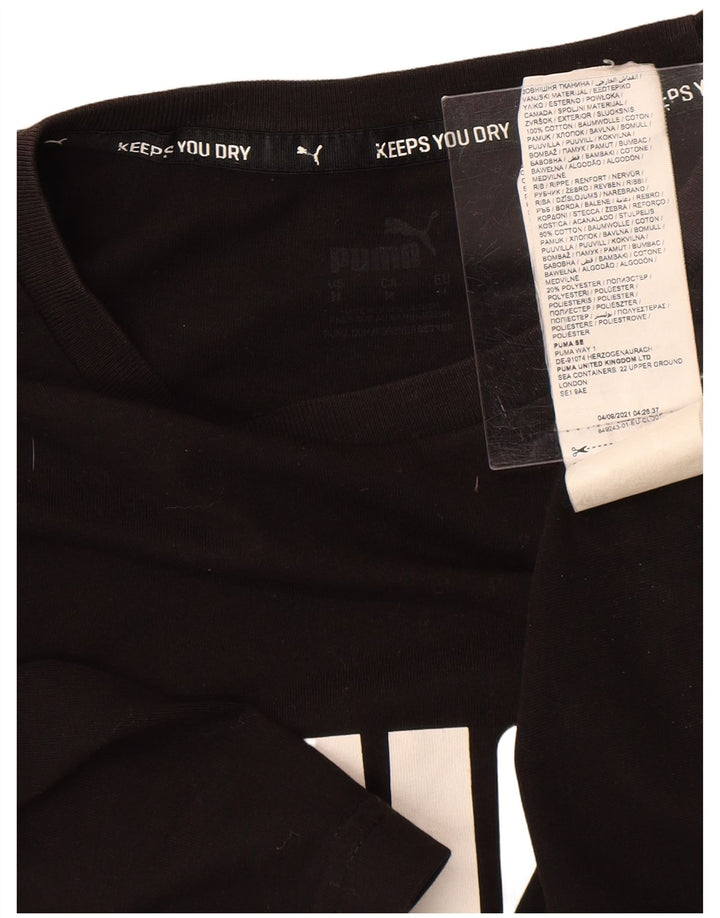 Tricou grafic PUMA pentru bărbați Top mediu din bumbac negru