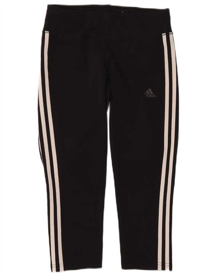 Leggings ADIDAS Climalite Capri pentru femei UK 8/10 Poliester negru mic