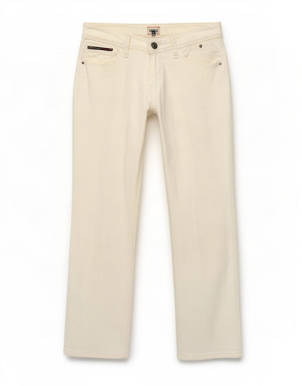 Blugi drepti pentru femei Tommy Hilfiger W26 L30 bumbac alb