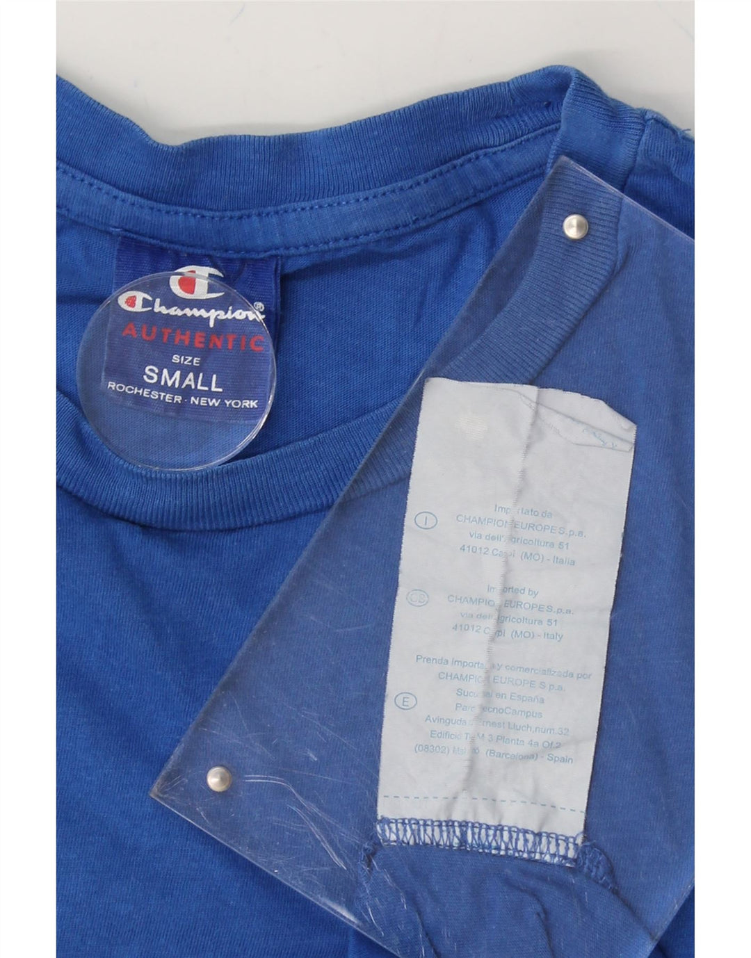 CHAMPION Mens Vest Top Small Blue Cotton Vintage Champion and Second-Hand Champion from Messina Hembry 