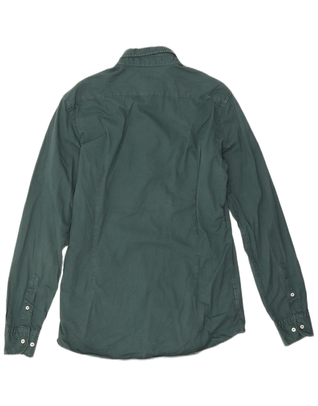 Cămașă Massimo Dutti pentru bărbați, bumbac verde mediu
