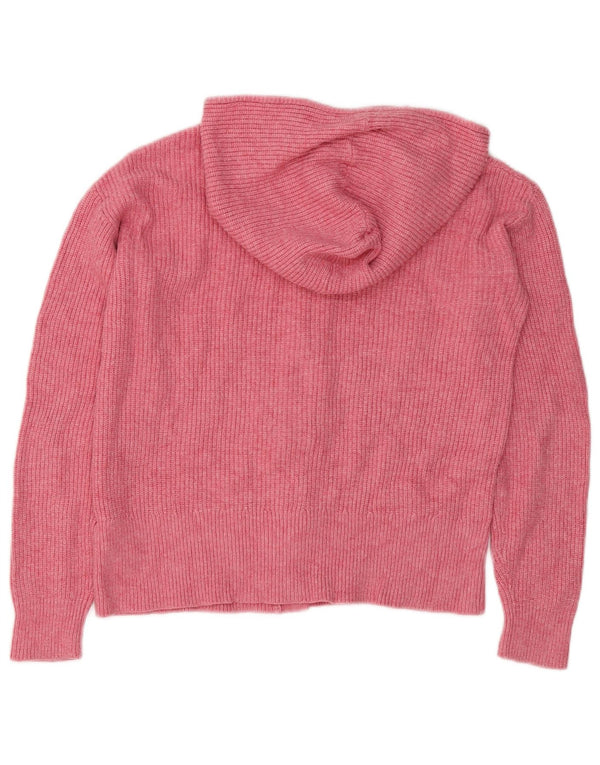Pulover cardigan cu glugă pentru femei Marks & Spencer UK 10 mic, roz, viscoză