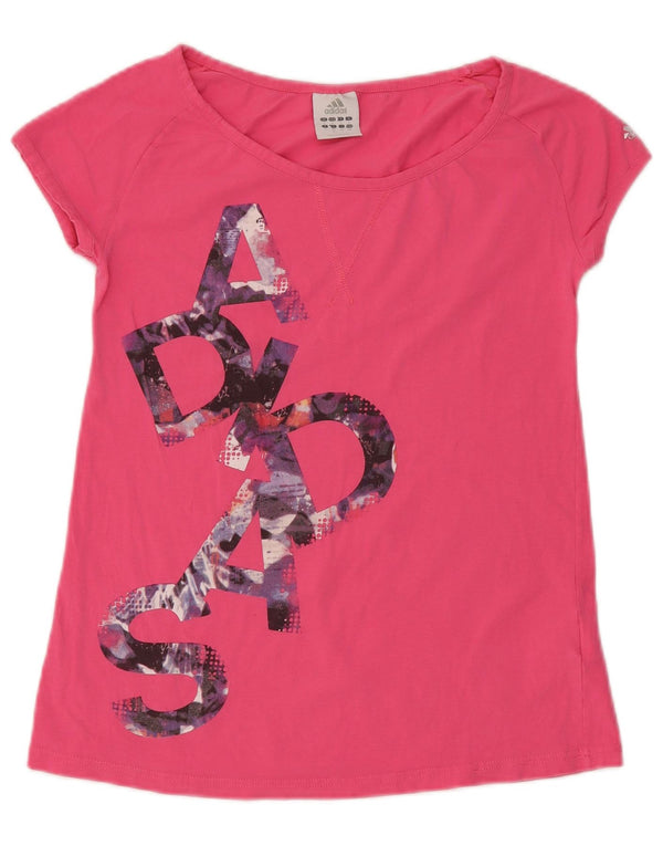 Tricou grafic Adidas pentru femei Top UK 8 Small Pink Bumbac