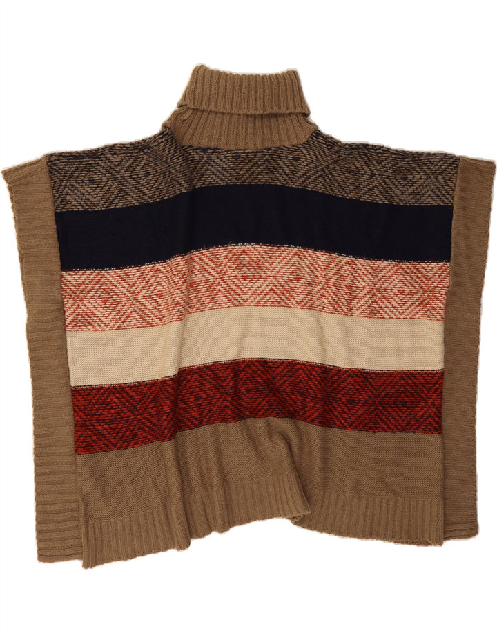 WAREHOUSE Womens Poncho Jumper UK 14 Medium Multicoloured Colourblock Vintage Warehouse and Second-Hand Warehouse from Messina Hembry 