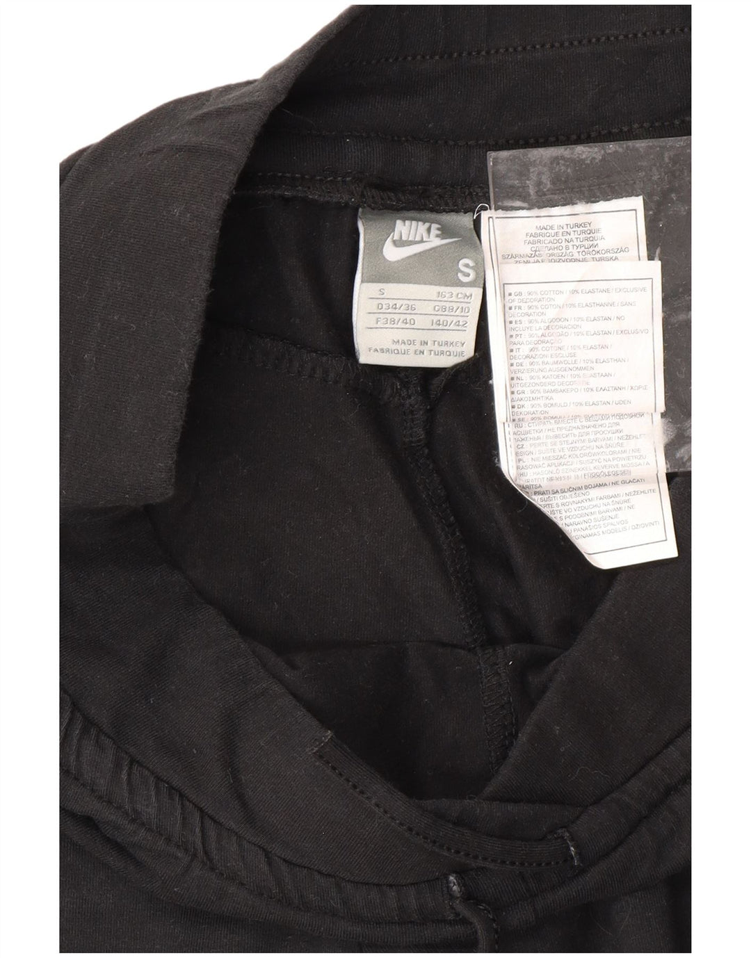 Pantaloni de trening NIKE Capri pentru femei UK 8/10, bumbac negru mic