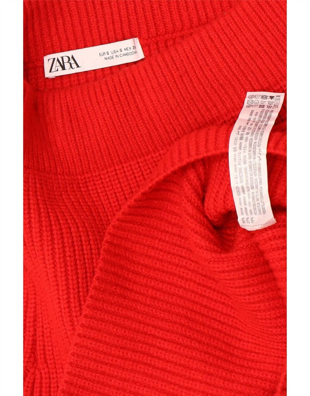 Fusta mini tricotată pentru femei Zara Mic W26 Viscoză roșie