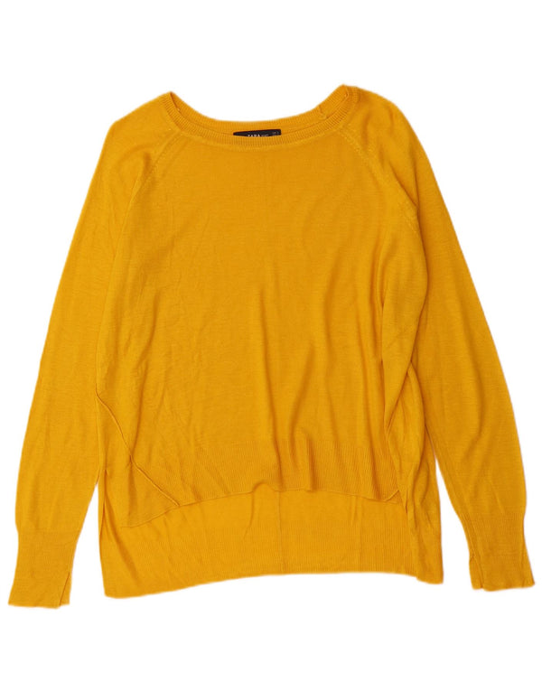 Pulover supradimensionat pentru femei Zara, cu gât de barcă, UK 10 Mic Galben