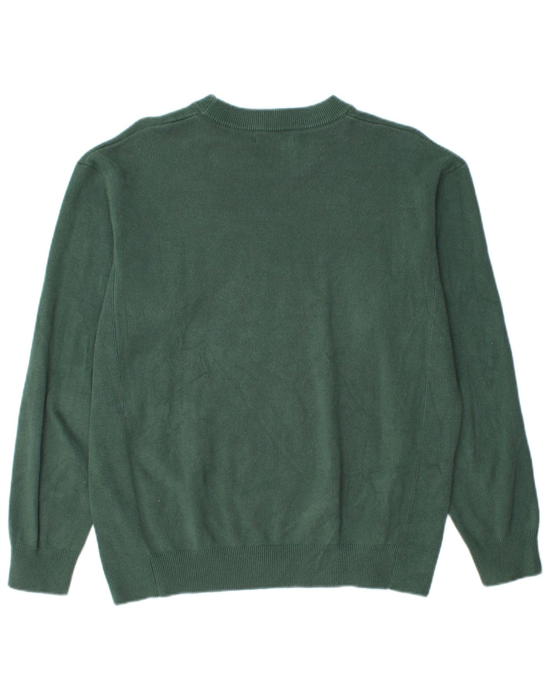 Pulover pentru bărbați Zara, cu gât crew, bumbac verde mediu