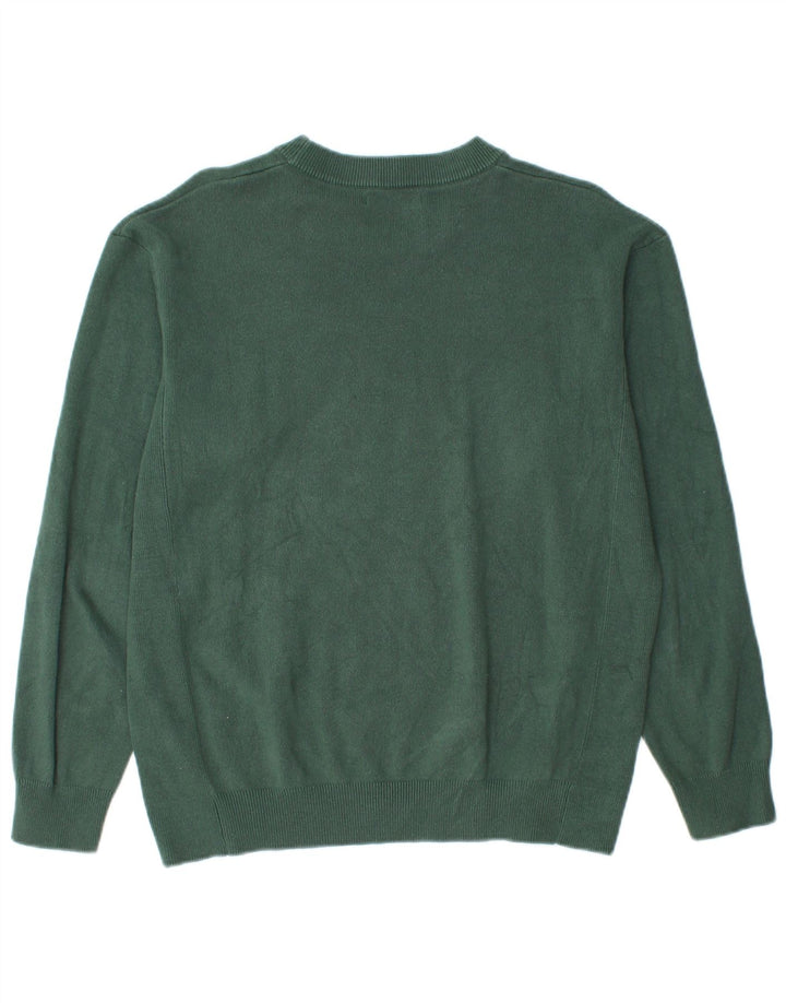 Pulover pentru bărbați Zara, cu gât crew, bumbac verde mediu